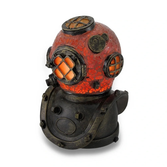 Vintage Style Diver Helmet Amber Glass Accent Lamp, Hard to find - Picture 7 of 16